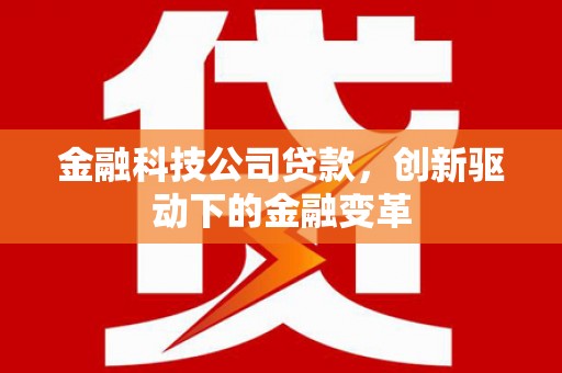 公馆金融科技公司贷款，创新驱动下的金融变革