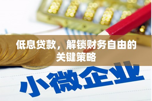 田家庵低息贷款，解锁财务自由的关键策略