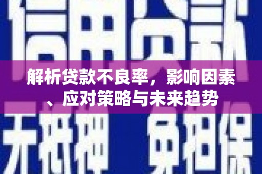 枋山解析贷款不良率，影响因素、应对策略与未来趋势
