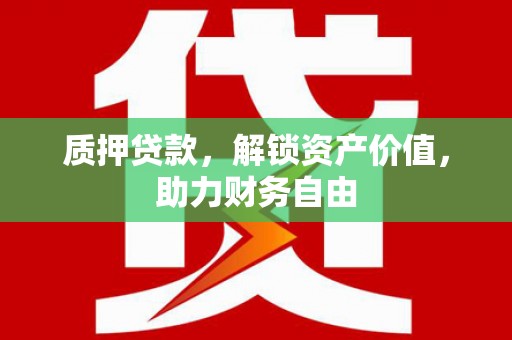 盐津质押贷款，解锁资产价值，助力财务自由