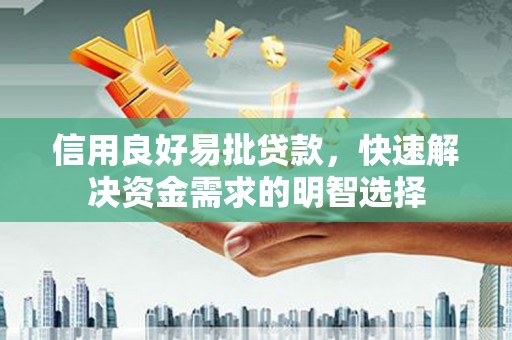 丽水信用良好易批贷款，快速解决资金需求的明智选择