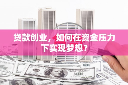 芦竹贷款创业，如何在资金压力下实现梦想？