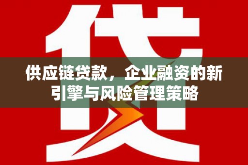 忻府供应链贷款，企业融资的新引擎与风险管理策略