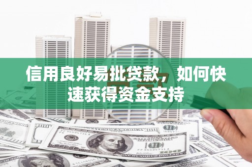 翼城信用良好易批贷款，如何快速获得资金支持