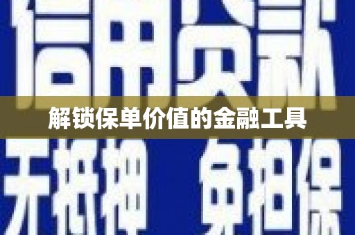 海东解锁保单价值的金融工具